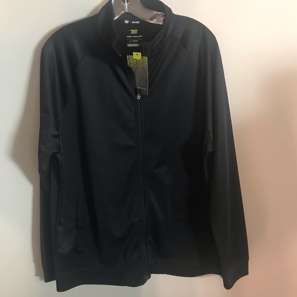 Tek Gear Dry Tek Brand Pull Over Zip Up Collar Black Color.
